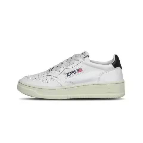 Autry Women's Medalist Low Leather Sneakers White Black /AULW-LL22