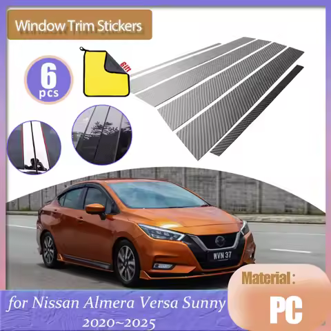 Car Door Window Middle Trim Cover B C Pillar Center Column Sticker Part Accessories For Nissan Almer