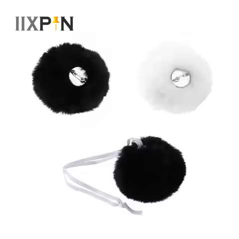 Cute Bunny Cosplay Props Plush Bunny Tail White Black Rabbit Tail Bunny Party Tail Ball Accessory fo