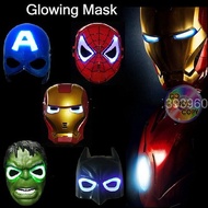 LED Glowing superhero children mask for kid Avenger spiderman ironman captain america hulk batman pa