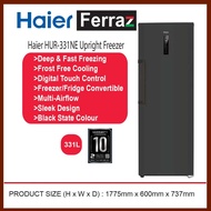 Haier HUR-331NE 331L Upright Freezer Black / Haier HUR-261NE 250L Upright Freezer / Haier HUR-181NE 