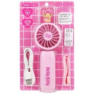 Sanrio Hello Kitty手持風扇 吉蒂貓2WAY立體造型迷你風扇便攜桌上型USB附掛繩 [平行進口]
