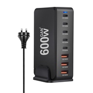 600W GAN Charger HUB USB C 8 พอร์ต Fast CHARGING Station Adapter สําหรับอุปกรณ์ทั้งหมด 5 USB-C + 3 U