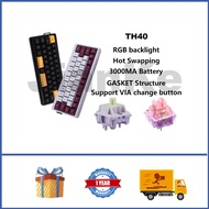 EPOMAKER TH40 Wireless Mechanical Keyboard 40% Hot swappable RGB GASKET Custom Gaming Keyboard Suppo