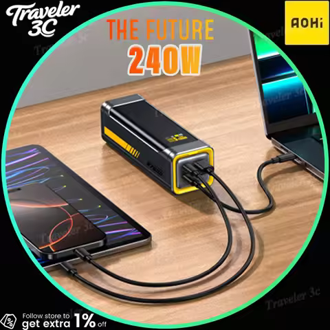AOHI The Future Starship Power Bank 240W 27600mAh LED Display Power Bank AOC-P011 Two-way Quick Char