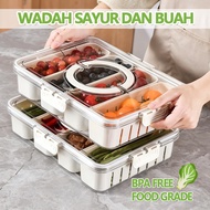 Food Storage Box | Vegetable and Fruit Container Kitchen Spice Container | 2 Grid 3 Grid/ 4 Grid/ 8 