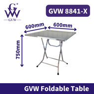 GVW Square Stainless Steel Foldable Table Working Table Dining Table Meja Lipat Meja Makan