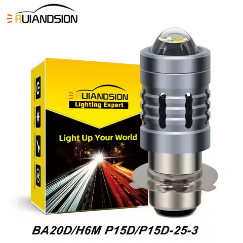 30W 1200LM P15D-25-3 H6M P15D Led Motorcycle Headlight Bulb H6 BA20D CSP Moto White High-low Beam AT