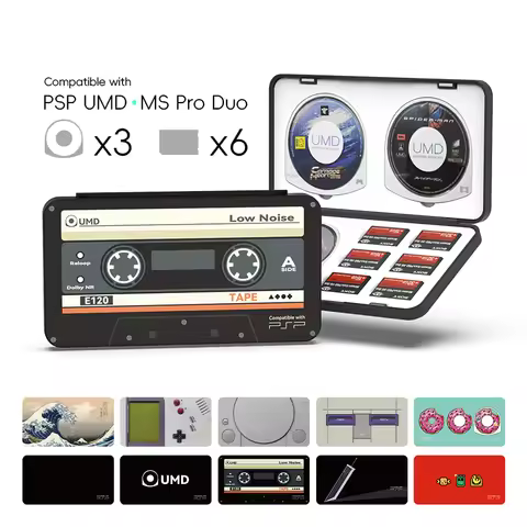 UMD Game Card Case for PSP 1000/2000/3000 & Vita, SD/M2/MS Pro Duo Holder, Retro Design