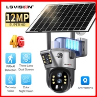 LS VISION 6K 12MP V380 Pro 4G Dual Screens 10X Zoom Solar CCTV Camera Wireless Full Color Night Visi