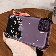 Casing hp for OPPO A93 Reno 4F Reno 4 Lite F17 Pro Case Black Cat Case Not easy to fade Cesing Clear