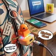 KIKIN Duck Quacking Fidgets Toy Rechargeable Quacking Duck Keychain Keyboard Clickers