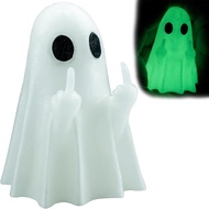 Halloween Spooky Middle Finger Statue, Cute Finger Ghost Figurine Decor Gifts, for Porch Shelf Desk 