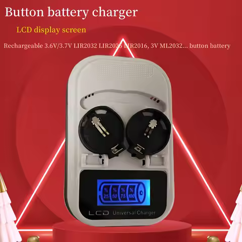 Multi model button battery charger, capable of charging 3.6V LIR2016 LIR2025 LIR2032 3V/ML2032 inste
