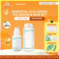 (6.6 Special Best-Pairing Duo) INNISFREE Essential Duo Green Tea Serum &amp; Skin Set