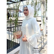 Gamis Putih Lebaran 2023 Set Rompi/Outer Kekinian I es Gamis Ceruty