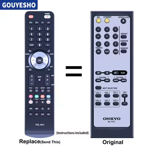 New RC-777C Replace Remote Control For Onkyo DX-C390 6-Disc Changer CD Player