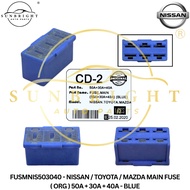 NISSAN / TOYOTA / MAZDA MAIN FUSE ( ORG ) 50A + 30A + 40A - BLUE