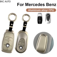 Aluminum Alloy Key Fob Case for Mercedes Benz Key Cover Case with Key Ring, Suitable for 2024 A-Clas
