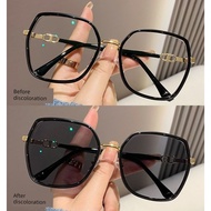 spek mata silau spek mata hitam Can Be Equipped with Degree Color-changing Myopia Sunglasses Women's
