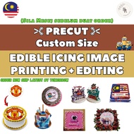 (PRECUT) Custom Edible Icing Image Printing + Edit [Halal] Icing Image for cake