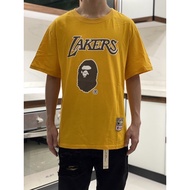 ♞,♘,♙Bape  lakers t-shirt