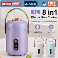 SG Local-8in1 Mini Electric Cooker Multi Cooker Portable Rice Cooker Food Pot Congee Soup Electric Cooker电煮锅