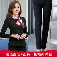 Red Short Womens Suit Jacket Air Stewardess Uniform Set Professional Workwear Commute Style Slim Fit