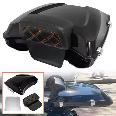 Motorcycle Razor Trunk Backrest Luggage Carrier Box For Harley Touring CVO Electra Street Glide Ultr