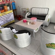 kursi drum bekas set