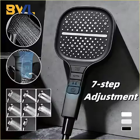 Large Shower Head 7 Modes Adjustable Shower Head Bathroom High-pressure Water-saving Shower Mixer No