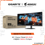 GIGABYTE MO34WQC36 Gaming Monitor (จอมอนิเตอร์) | 34" WQHD | Curve | QD-OLED | 0.03 ms | 3600Hz | G-
