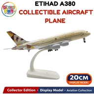 20cm Etihad Airbus A380 with Landing Gear Diecast Aircraft Model Alloy Airplane Collectible Educatio