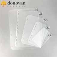 DONOVAN Notebook Divider Universal Students Transparent Inner Paper Agenda A5 A6 A7 B5 A4 Planner Separator