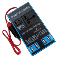 12V 24V to 220V 1500W Car Power Inverter with 4 USB Sockets Fast Charging Converter
