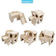 [baoblaze2] Wooden Hamster House Detachable Hamster Hideout for Lemmings Hamster Mouse