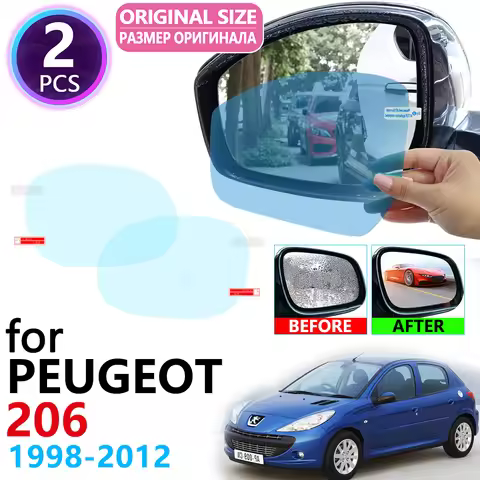 for Peugeot 206 206+ 206cc 206sw CC SW 1998~2012 Full Cover Rainproof Anti Fog Film Rearview Mirror 