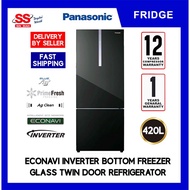 【 DELIVERY BY SELLER 】PANASONIC NR-BX471WGKM 420L 2-DOOR INVERTER BOTTOM FREEZER FRIDGE/REFRIGERATOR