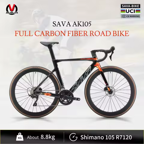 SAVA R08-7120 Full Carbon Fiber Road Bike 24 Speed with SHIMAN0 105 R7120 Kit 2*12 24 Speed Road Bik