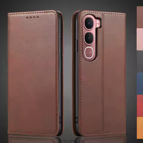 Magnetic attraction Leather Case for Vivo Y31 5G 2025 / Vivo Y21D Holster Flip Cover Case Wallet Pho