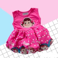 04 Dress Daughter Mini Inflatable Balloon Shape Peko-Chan Cartoon Print Fabric Dark Pink Very Cute.