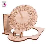 [Baosity] Equatorial Sundial Clock DIY Wooden Building Kit for Students Teaching Clock Maritime Naut