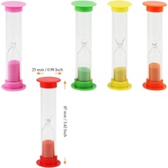 40 PCS 3.4 Inch Colorful 1 Minute Sandglass Timer, 5 Colors Plastic Hourglass Timer, Mini Sand Clock