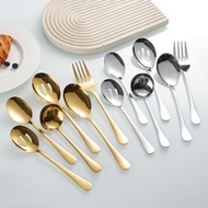 [Ready Stock]410 stainless steel communal spoon soup spoon self-service restaurant dining spoon fork