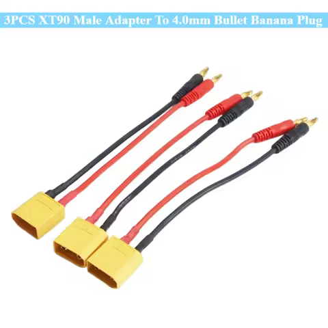 3PCS 4.0mm Bullet Banana Plug To XT90 Male Adapter 15cm 14AWG Silicone Cable Wire for RC Lipo Batter