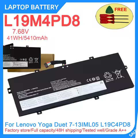 New Laptop Battery L19M4PD8 7.68V 41WH 5410mAh High Quality For Lenovo Yoga Duet 7-13IML05 L19C4PD8