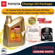 Toyota Fully Synthetic Engine Oil 5W-40 [4 Liters + Oil Filter] Oil Change for Vios | Avanza | Rush