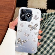 YBD Phone Case For OPPO A3X A5i A3 A60 5G A40 A40M INS Style Gilded Butterfly Heart Hard Backboard S
