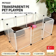 Transparent DIY Playpen Indoor Dog Cat Fence Safe Isolation Easy Install