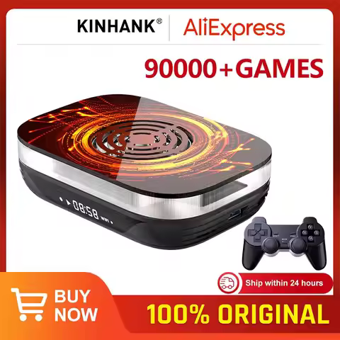 KINHANK Amlogic S905X4 Retro Video Game Console Super Console X4 Plus 90000 Game for 60+ Emulator Ar